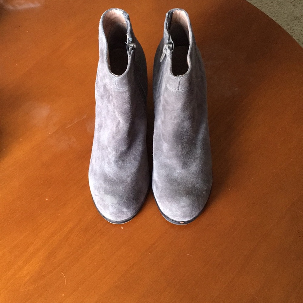 Jeffrey Campbell Grey Suede Hanger Heel Booties